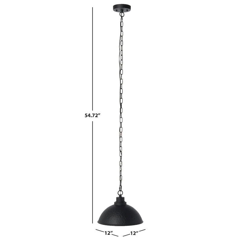 SAFAVIEH Lighting Mirjan 12  Rustic Outdoor Pendant - 12  W x 12  D x 55  H - Black - 12Wx12Dx55H