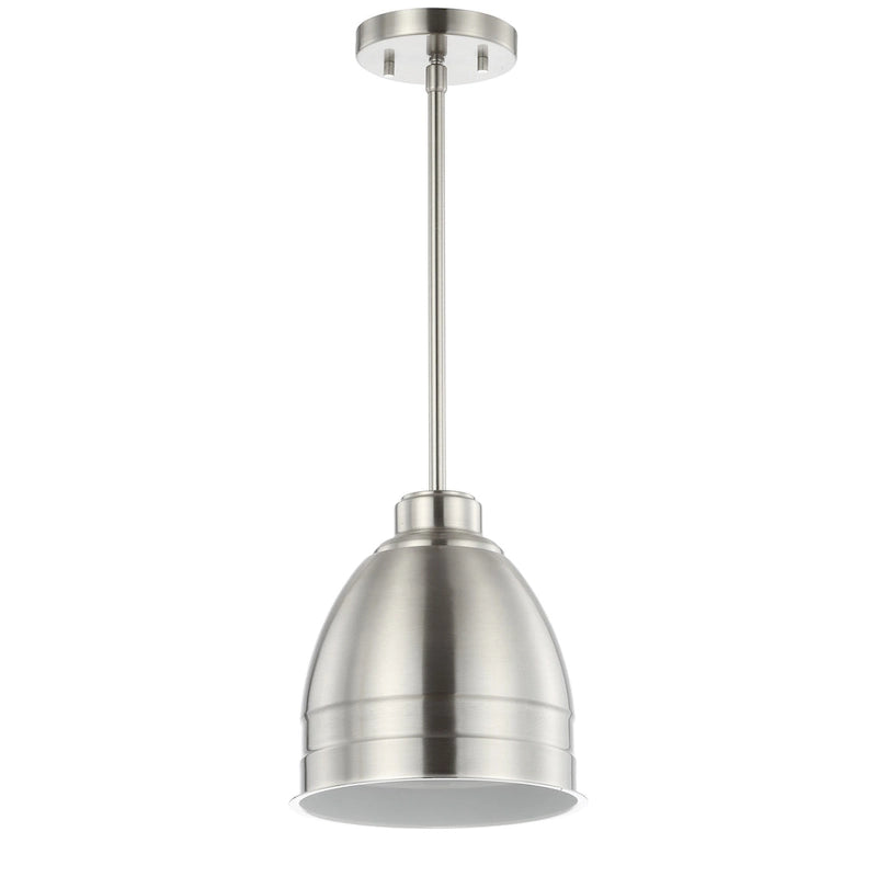 SAFAVIEH Lighting Synnove Adjustable 1-Light Led Nickle Pendant - 8.12 x8.12 x16.5-46.5  - Nickel - 8Wx8Dx47H