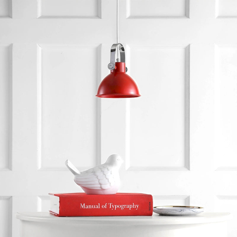 SAFAVIEH Lighting Orhideea Adjustable 1-Light Led White Pendant - 6.25 x6.25 x10-82  - 6Wx6Dx82H