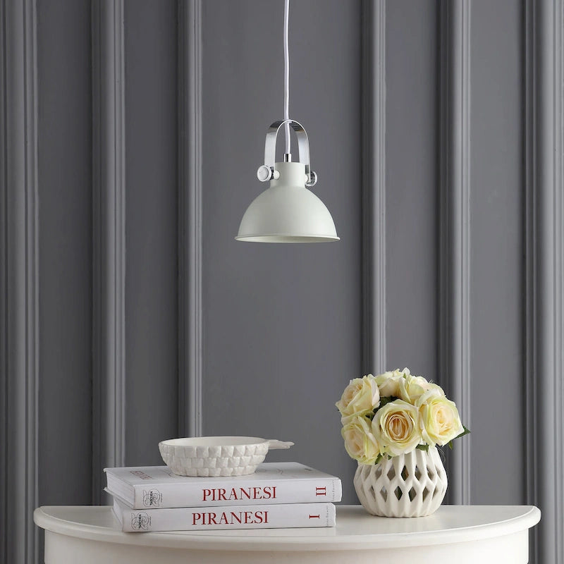 SAFAVIEH Lighting Orhideea Adjustable 1-Light Led White Pendant - 6.25 x6.25 x10-82  - 6Wx6Dx82H