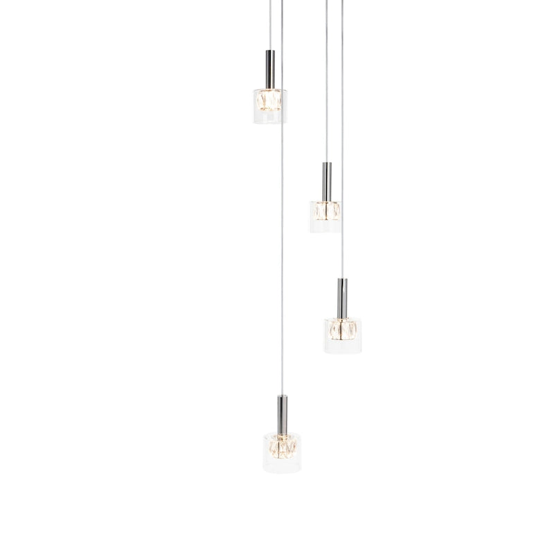 SAFAVIEH Lighting Shakila Pendant - 15.3 x15.3 x52.28-82.28  - Silver/Glass - 15Wx15Dx82H