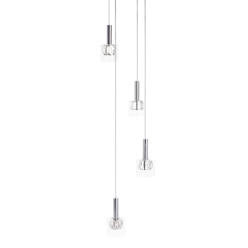 SAFAVIEH Lighting Shakila Pendant - 15.3 x15.3 x52.28-82.28  - Silver/Glass - 15Wx15Dx82H
