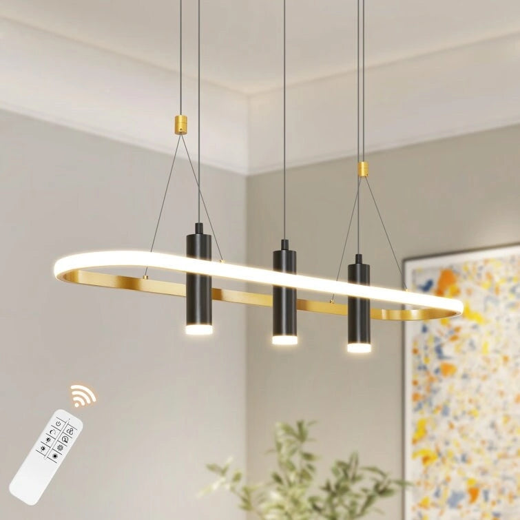 4 - Light Black/Gold Dimmable LED Pendant Light[No Bulb]