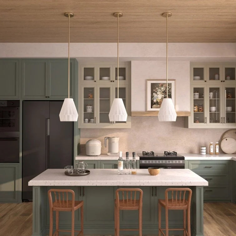 Acroma 1-light Farmhouse Coastal Rattan Kitchen Island Pendant - N/A