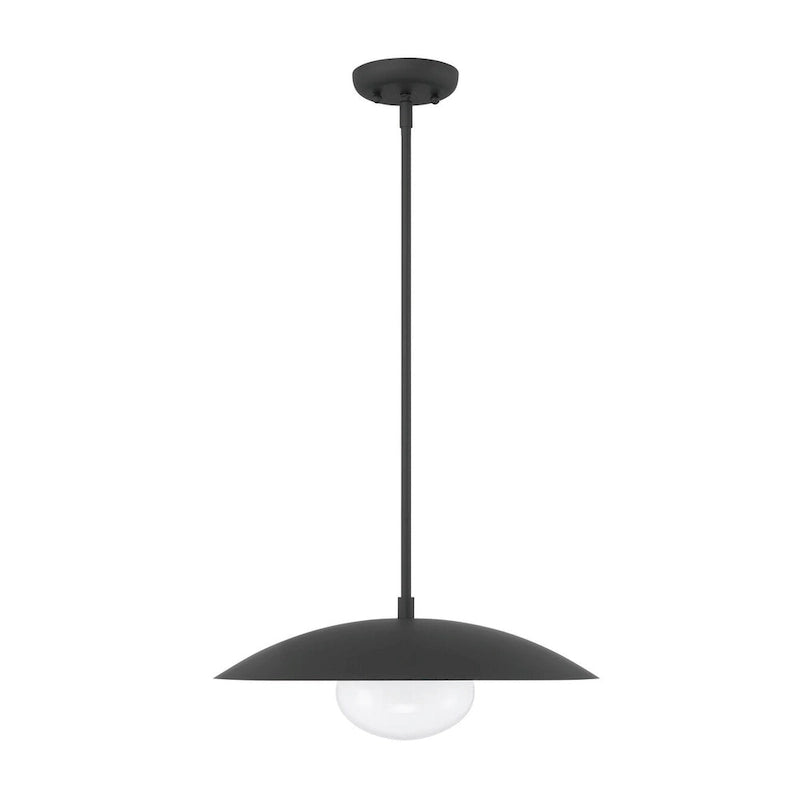 Lumanity Declan Modern Disc Matte Black 18  Pendant Ceiling Light - 18  D x 18  W x 6.5  H