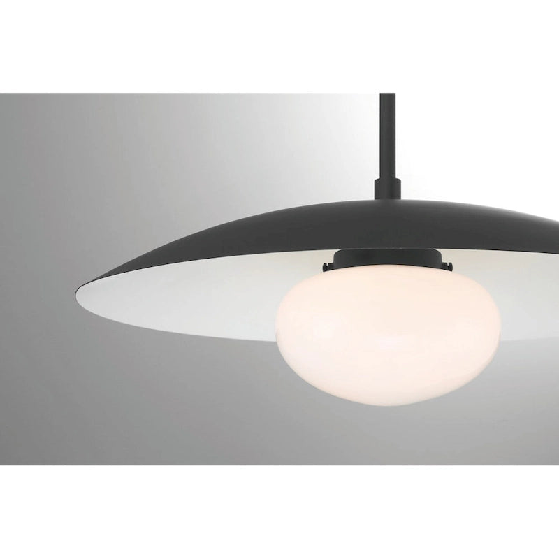 Lumanity Declan Modern Disc Matte Black 18  Pendant Ceiling Light - 18  D x 18  W x 6.5  H