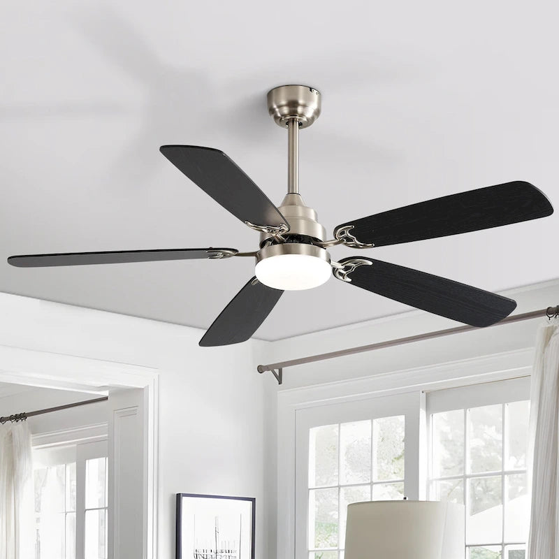 52 inch Ceiling Fan with Remote,Flush Mount and Downrd Mount,Dual Blade Finish,3CCT LED Light,Plywood Blades - 52 inches