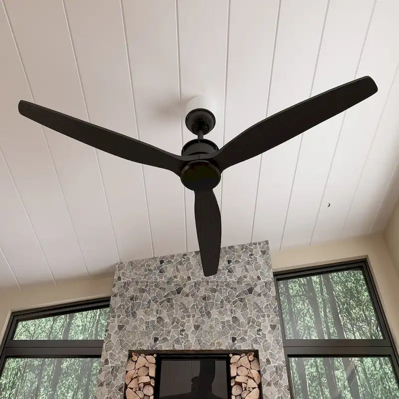 Wood Ceiling Fan with Lights Remote Control,6 Speed DC Motor,3 Blade - 59 