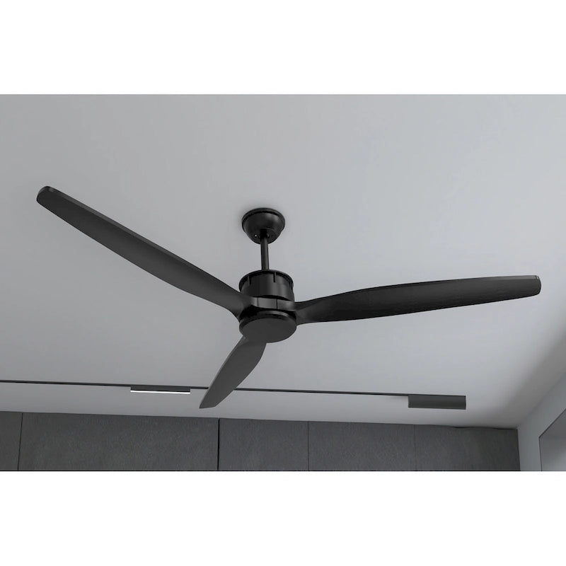 Ventilateur de plafond en bois avec éclairage, télécommande, moteur CC à 6 vitesses, 3 pales - 59