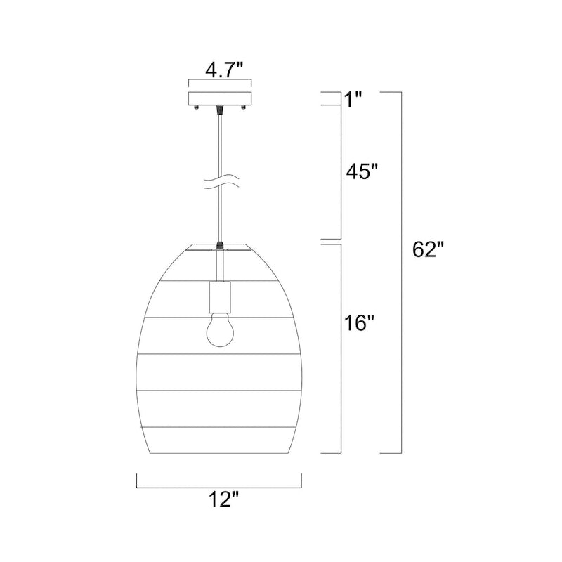 Naira Black 1-Light Rattan Cage Basket Pendant Light