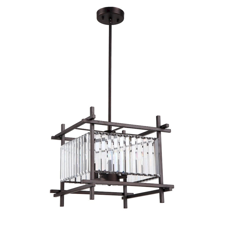 4-light Oil Rubbed Bronze/Clean Crystal Pendant - Oil Rubbed Bronze - Oil Rubbed Bronze
