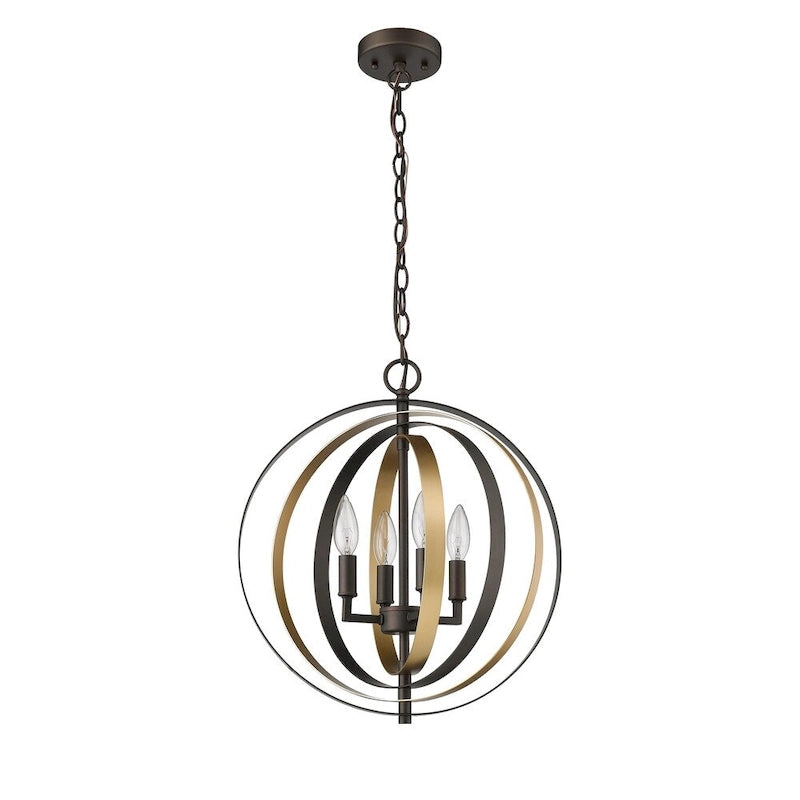 4-light Oil Rubbed Bronze/Gold Pendant - Oil Rubbed Bronze/Gold - Oil Rubbed Bronze/Gold