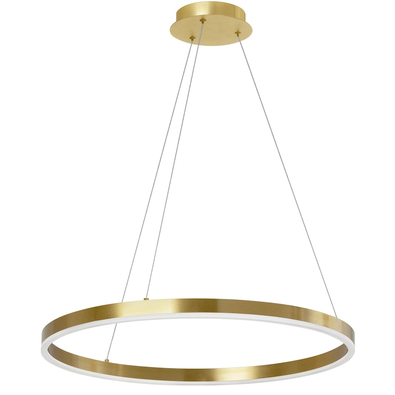 34W Chandelier, Aged Brass with White Acrylic Diffuser