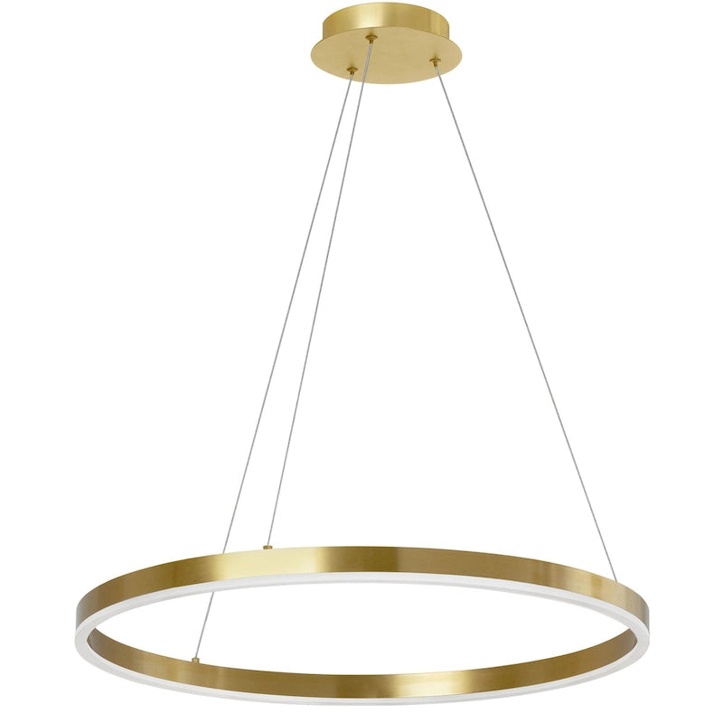 34W Chandelier, Aged Brass with White Acrylic Diffuser