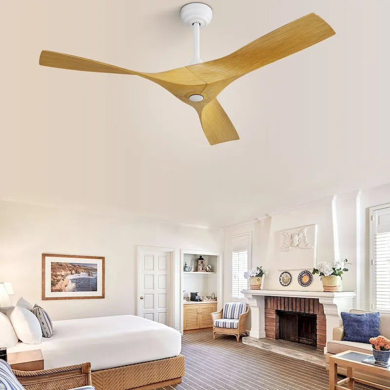 52 inch Modern Ceiling Fan without Lights, 3 Blades,Remote Control,Reversible Airflow - 52 inch