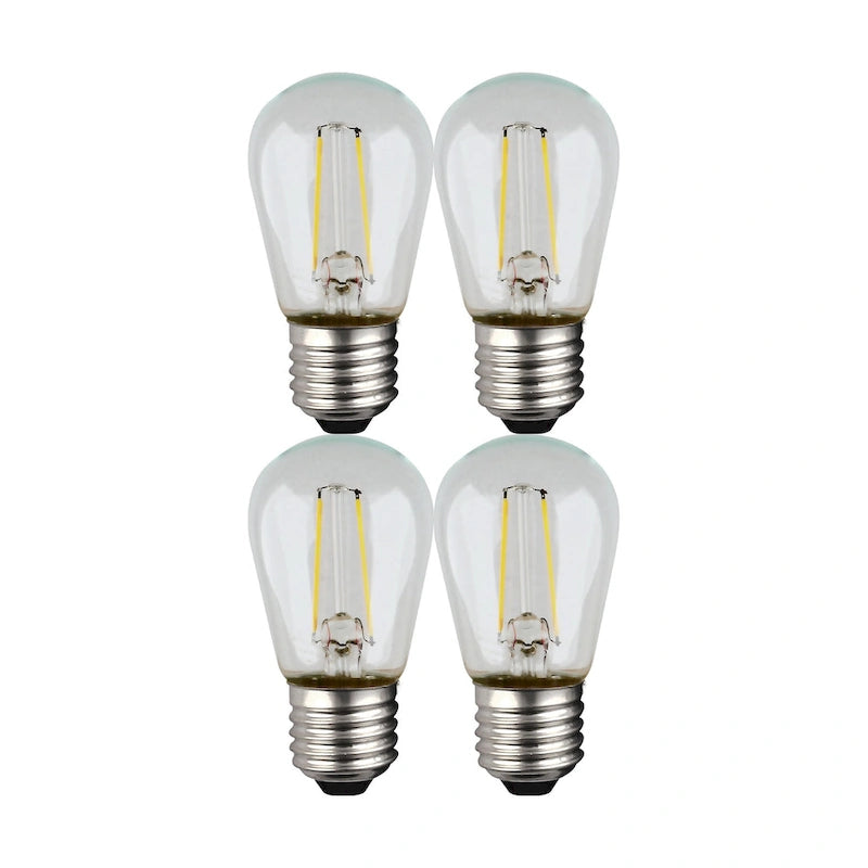 S14 LED String Light Replacement Bulb 2200K 120 Volt Replacement 4-pack - Clear