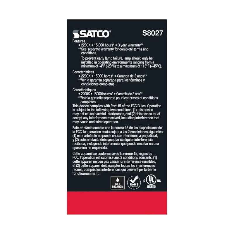 S14 LED String Light Replacement Bulb 2200K 120 Volt Replacement 4-pack - Clear