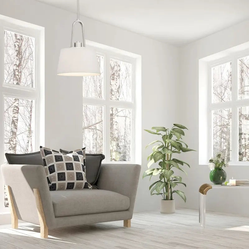 Designers Fountain Studio 9  Wide 1 Light Pendant with Off White