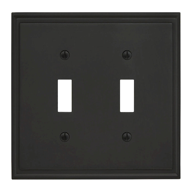 Mulholland 2 Toggle Black Bronze Wall Plate - 2 Toggle