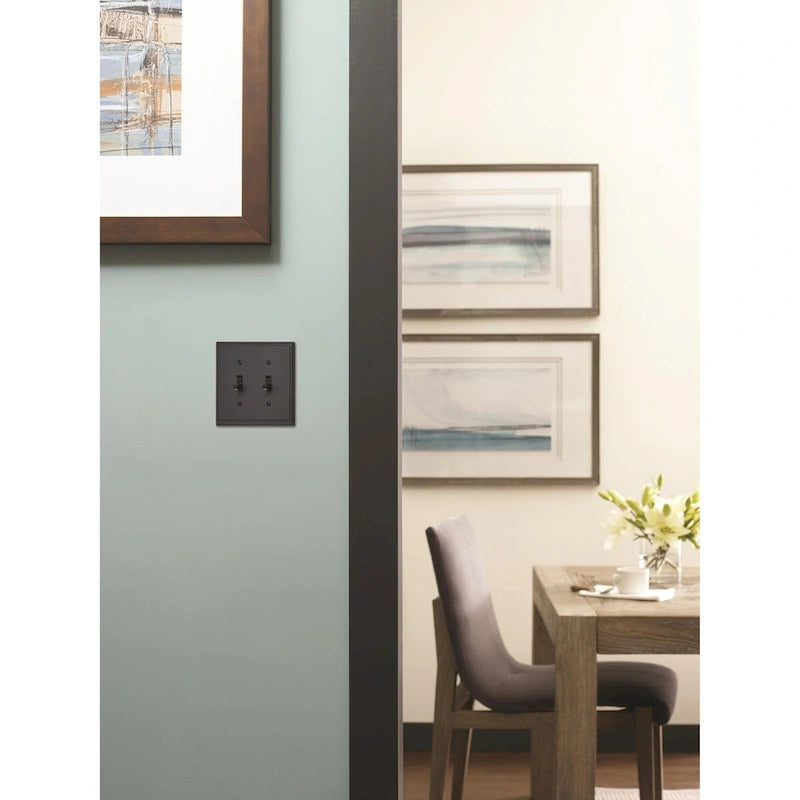 Mulholland 2 Toggle Black Bronze Wall Plate - 2 Toggle