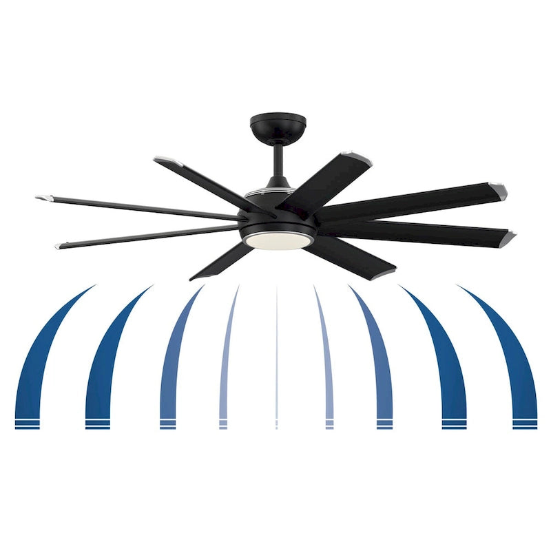 Stellar Indoor/Outdoor Ceiling Fan Motor - Black with LED Light Kit