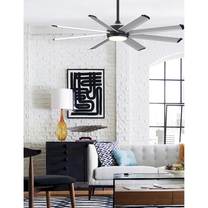 Stellar Indoor/Outdoor Ceiling Fan Motor - Black with LED Light Kit