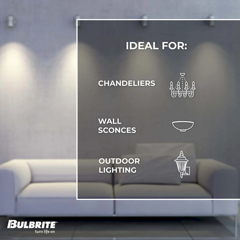 Bulbrite Spunlite Pack of (25) Dimmable Amber Candelabra (E12) Incandescent Bulb