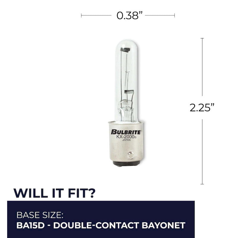 Bulbrite Pack of (2) Dimmable T3 Double-Contact Bayonet (BA15D) Krypton Bulb