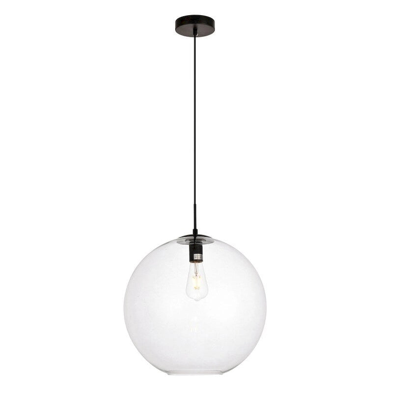 Placido Collection Pendant D15.7 H16.5 Lt:1 Black and Clear Finish