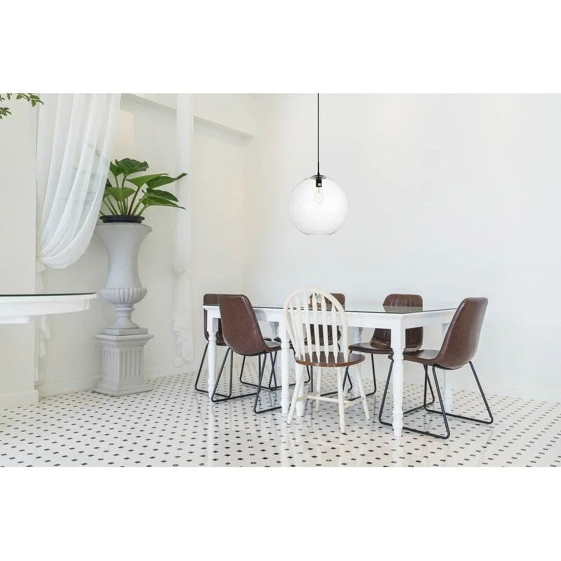 Placido Collection Pendant D15.7 H16.5 Lt:1 Black and Clear Finish