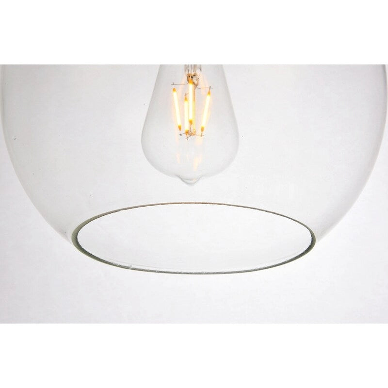 Placido Collection Pendant D15.7 H16.5 Lt:1 Black and Clear Finish