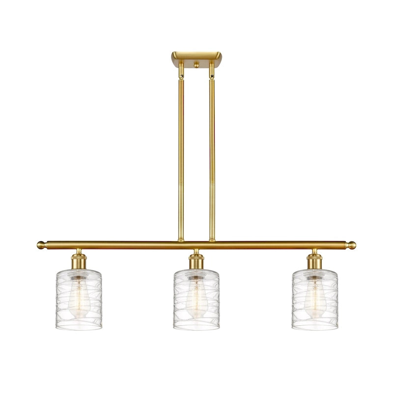 Innovations Lighting Ballston Cobbleskill - 3 Light 36  Island Light