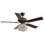 Ventilateur de plafond Crystal avec 3 vitesses de ventilation et 5 pales en contreplaqué