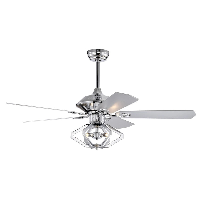 52  Dual Wood 5-Blade Crystal Ceiling Fan with Remote
