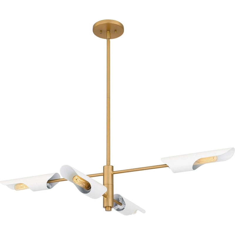 Leoni 4-Light Brushed Weathered Brass Island Light