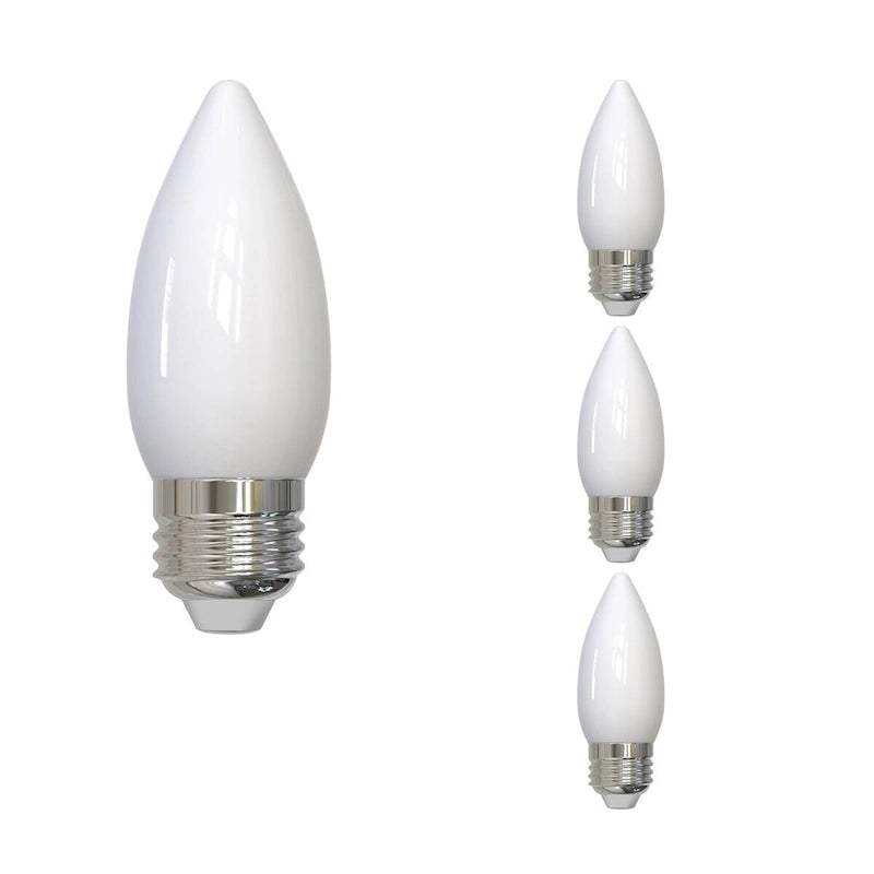 Bulbrite LED Filament Pack of (4) 5.5 Watt Dimmable B11 Light Bulbs with Milky Finish and Medium (E26) Base - 2700K
