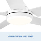 Ventilateur de plafond LED intégré de 48 pouces avec pales en ABS - 48,00 * 48,00 * 13,77