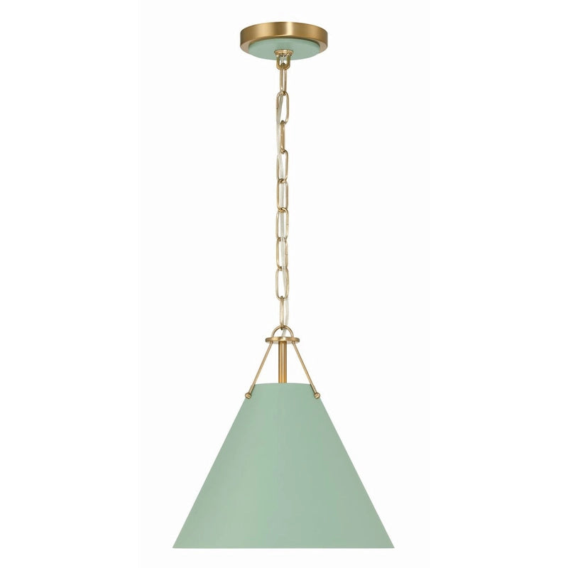 Xavier 1 Light Vibrant Gold and Green Mini Pendant - 12 W x 12 H x 12 D