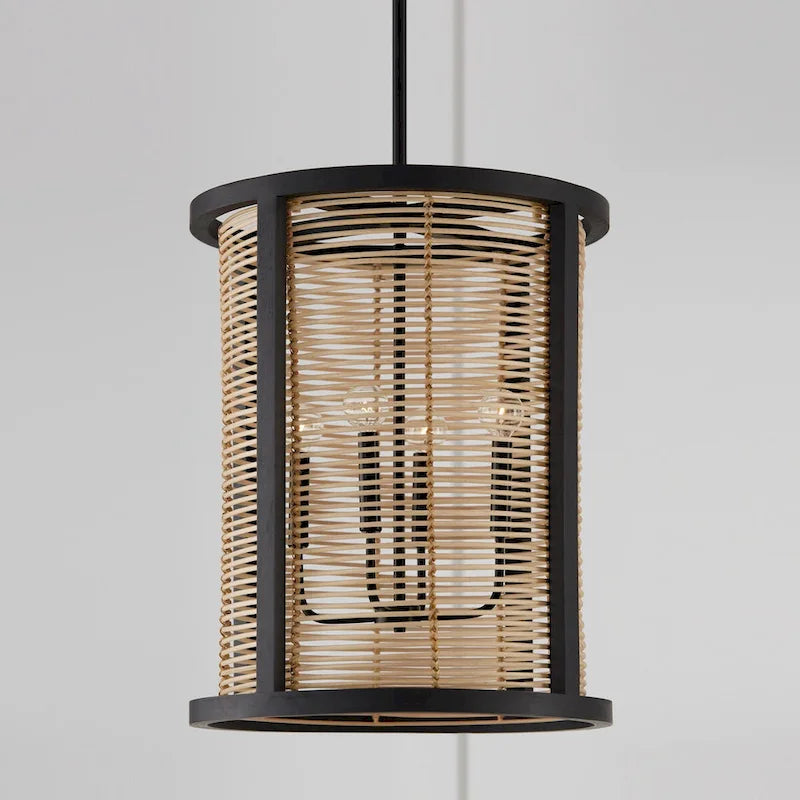 Rico 4-light Flat Black Foyer Pendant