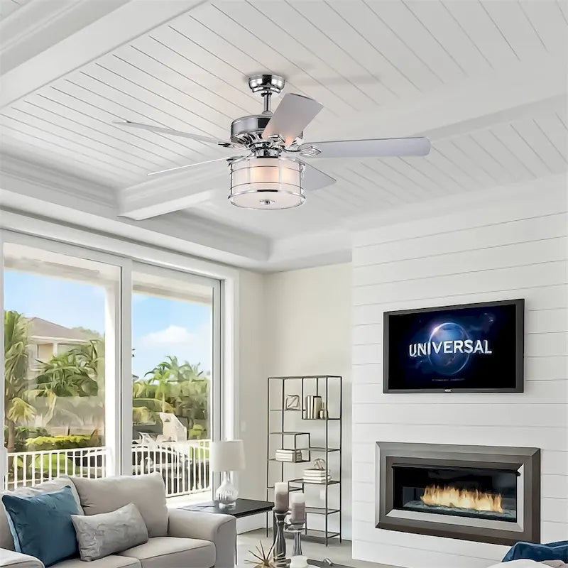 3 Speed Farmhouse LED Ceiling Fan Light w/ Remote and Reversible Blade