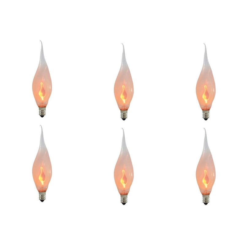 Bulbrite Pack of (12) 3 Watt Dimmable Silicone CA5 Incandescent Light Bulbs with Candelabra (E12) Base, 2700K Flame Flicker