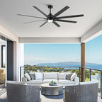72  Integrated LED Light Ceiling Fan with Black ABS Blade