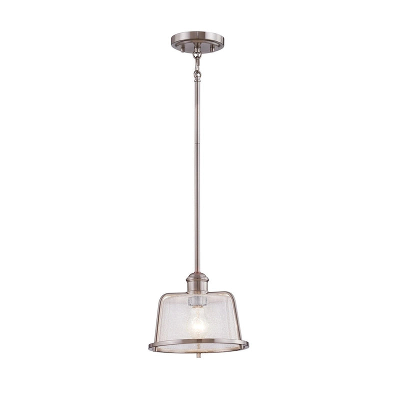 Justice Design Group Revere 12  1-Light Pendant with Seeded Glass Shade