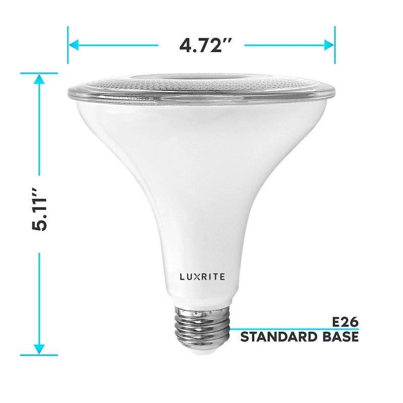 Luxrite Dusk to Dawn PAR38 LED Bulb 90W Equivalent 1250 Lumens Wet Rated UL Listed E26 Base 4 Pack