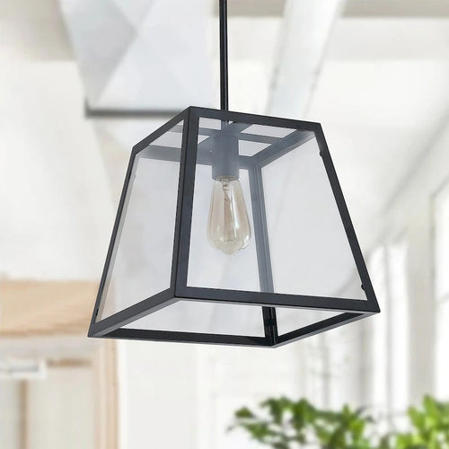 1-Light Prismatic Glass Pendant Lighting - 11.8 D4.7 W59 H (Adjustable)