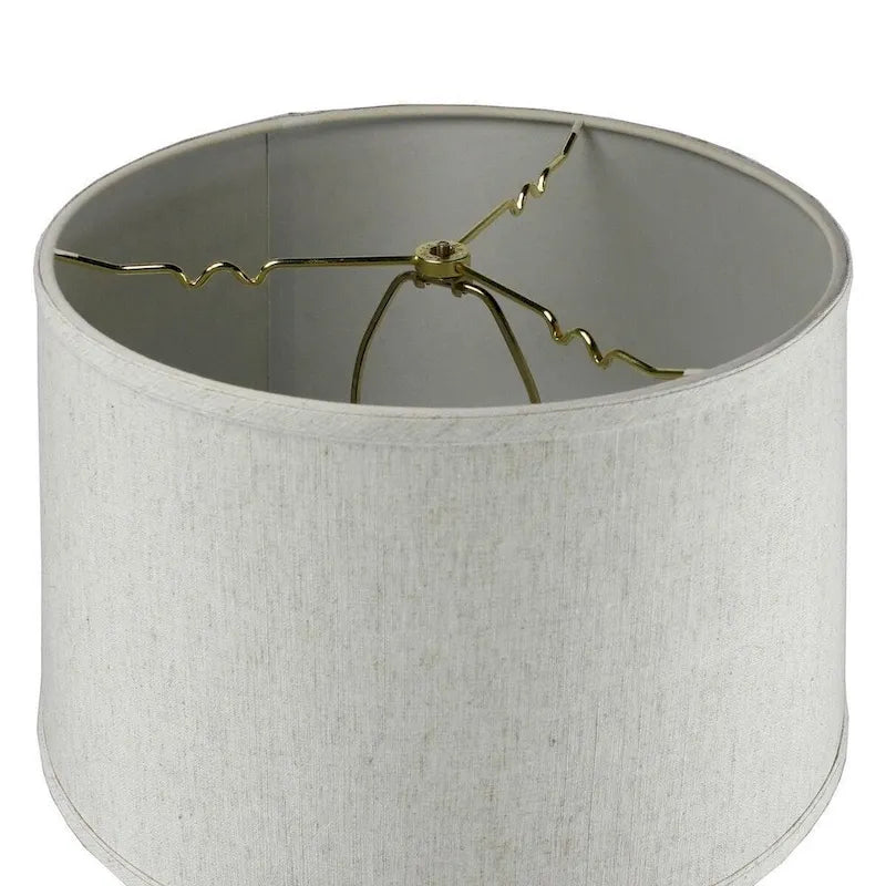 1 Light Swag Plug-In Pendant 16 w Shallow Drum Textured Oatmeal Shade, 17' Black Cord