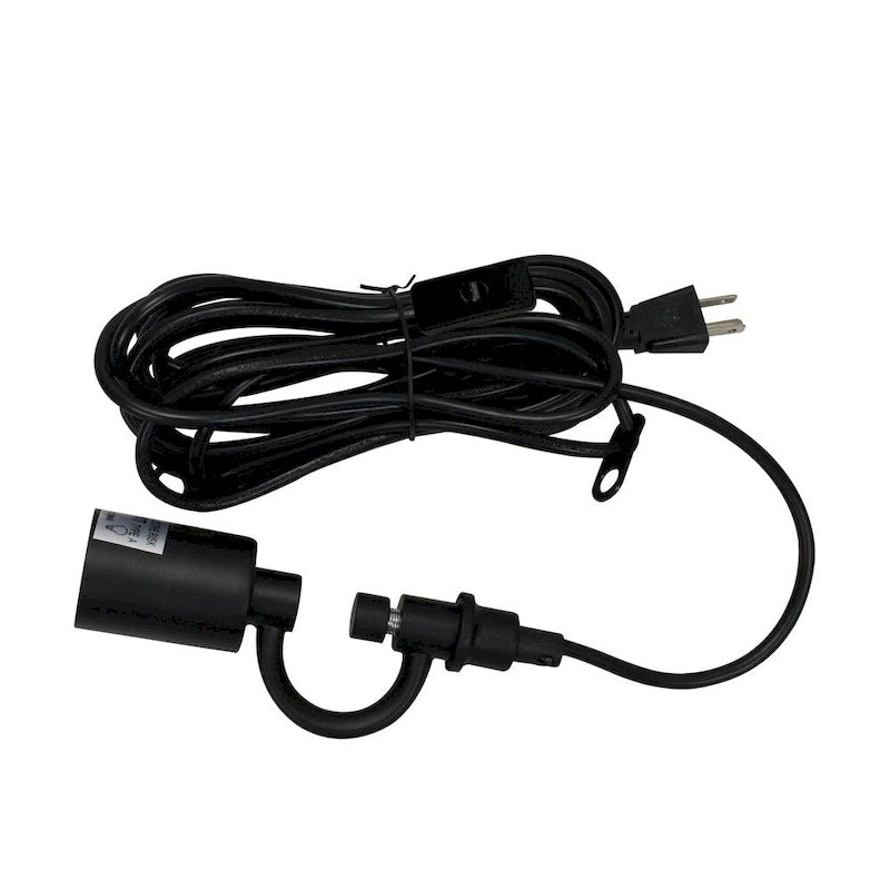 1 Light Swag Plug-In Pendant 18 w White Linen Shade, 17' Black Cord