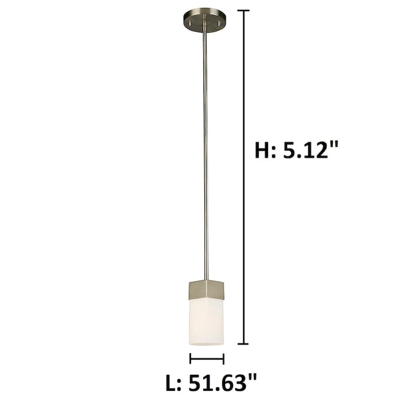 Eglo Novela 1-Light Brushed Nickel Mini Pendant with Frosted Glass