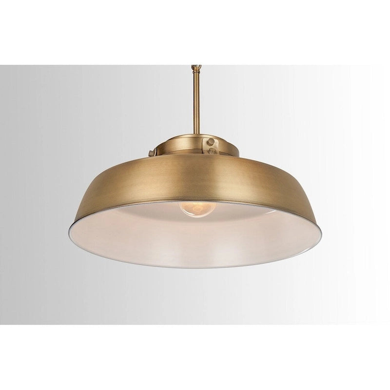 1-light Aged Brass Pendant Fixture - Aged Brass - Aged Brass