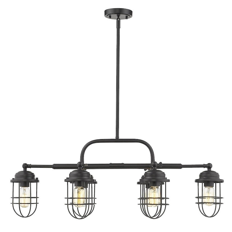 Carbon Loft Barton Linear Black Steel Pendant Light